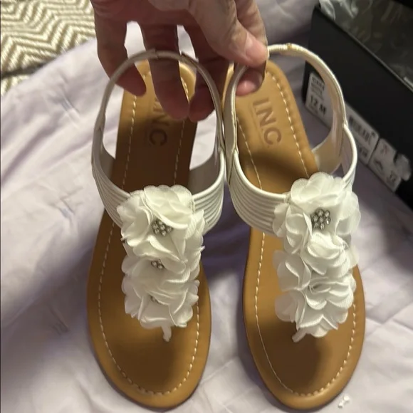 INC International Concepts White and Tan Sandals - Picture 4 of 5